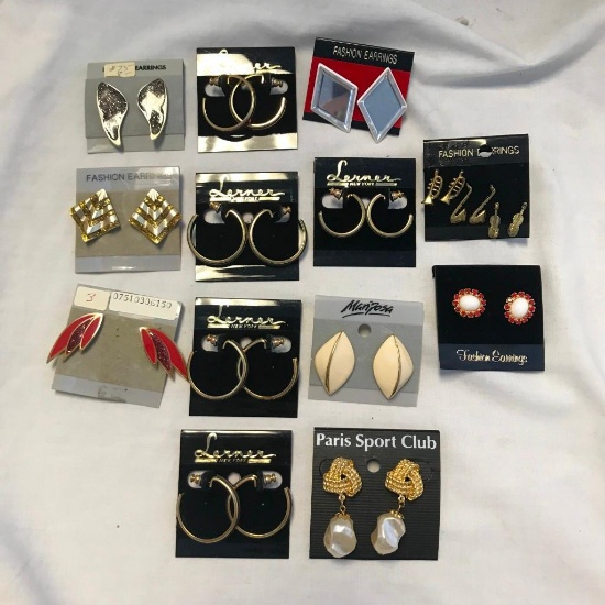 Lot of 15 Pairs of Misc. Pierced Earrings