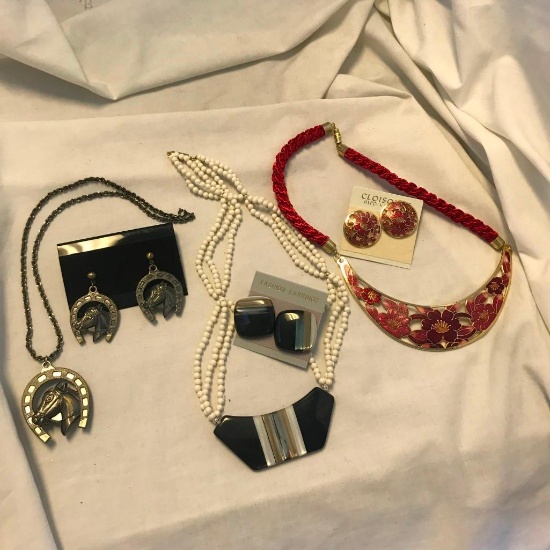 Lot of 3 Misc. Necklace and Earring Sets
