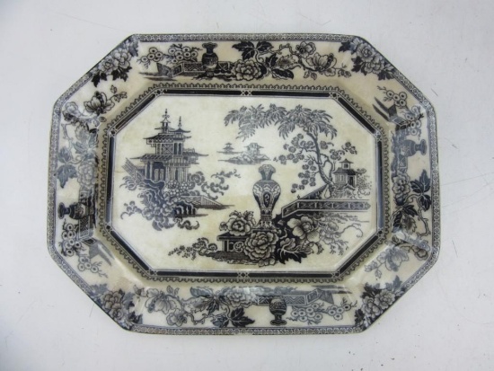 W. Adams & Sons Vintage Asian Theme Ceramic Tray