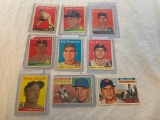 Lot of 9 1950's Era Topps Baseball Cards