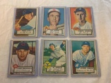1952 Topps Baseball Cards Lot of 6