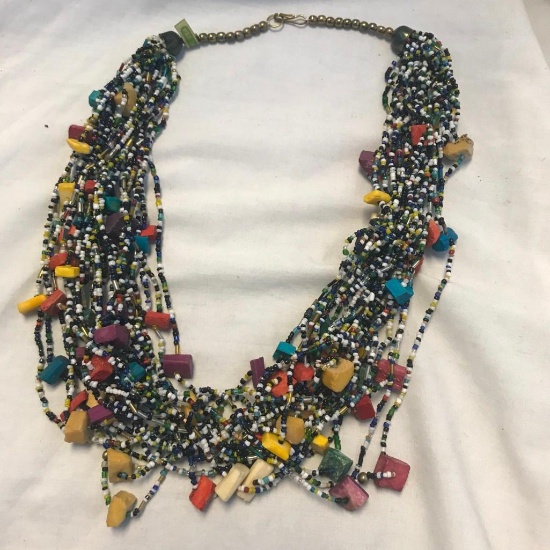 Lot of 1 Multi-Layered Bohemian Glass Bead Necklace