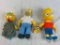THE SIMPSONS Lot of 3 Plush Homer, Bart, Maggie