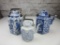 Lot of 3 Blue/White Ceramic Thai and Chinese Tea Pots