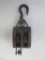 Vintage Wood/Steel Pully w/ Hook 14.5