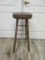 Vintage Brown Leather Seat Stool 29.5