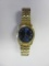 ADVANCE Gold-Tone Blue Face Quartz Watch