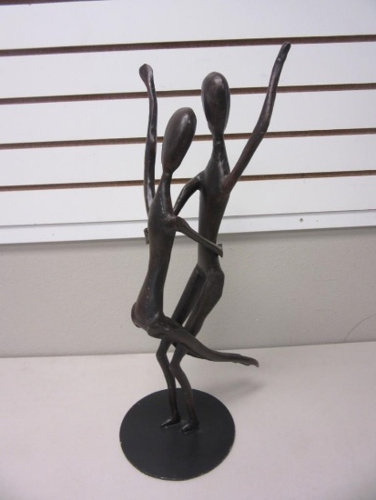 23" Tall 2004 Austin Metal Sculpture of Couple Dancing