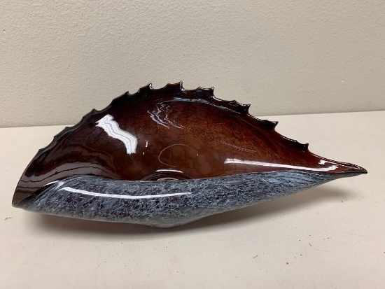 Hand Blown Art Glass Decorative Shell