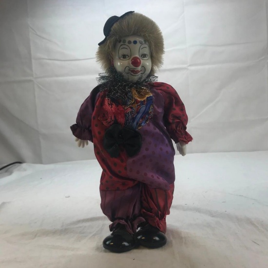 14" vintage Clown Doll Plays Music