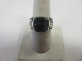 .925 Silver Size 10 10.8g Black Stone Ring