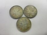 Lot of 3 .80/.50 Silver Canadian Quarters