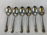 Lot of 6 Vintage Sterling Silver Spoons 160 Grams