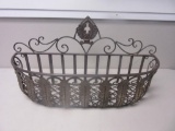 Vintage Ornate Metal Wall Hanging Basket