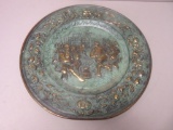 Vintage Green/Gold-Tone Revolution-Themed Plate