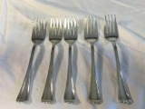 5 Vintage 1847 Rogers Bros Silver Plate Forks