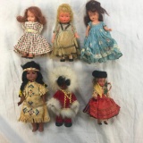 Lot of 6 Small Vintage Plastic Dolls