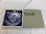 Vinardi Lead Crystal Art Engraved Signed Yamamoto Plate