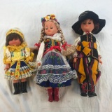 Lot of 3 Vintage Dutch Plastic Dolls