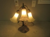 Vintage Three-Bulb Metal Desk Lamp 15.5