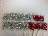 14 Packages of 4 each of RED and Silver Christmas Ball Ornaments NEW