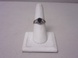 .925 Silver 2.4g Size 7 Blue Stone Ring