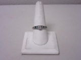 .925 Silver 2.9g Size 10 Clear Stones Ring