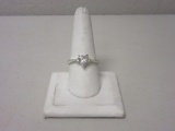 .925 Silver 2.7g Size 10 Clear Stone Ring