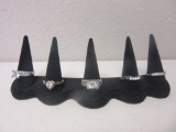 Lot of 5 Silver-Tone Rings of Various Sizes