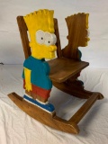THE SIMPSONS Bart Costume Made Wood Rocking Chair