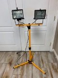 Dual Head 1000 Watt Halogen Shop Light on stand