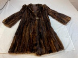 Woman's vintage genuine fur brown coat