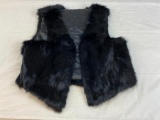 Woman's faux fur black vest size M