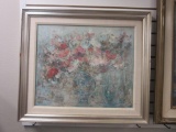 Framed Painting of Flowers by Hibel 26.5