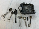 Lot of vintage Silver Platted Flatware with Tray