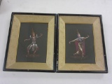 Pair of Framed Asian Dancer/Royalty Minato Prints