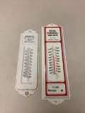 Lot of 2 Vintage Advertising Thermometers