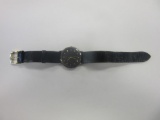 SEIKO Quartz Stainless Steel Back Black Band Watch