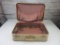 Vintage Brown Suitcase w/ Pink Silk Inside