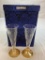 Lot of 2 crystal engraved champagne glasses
