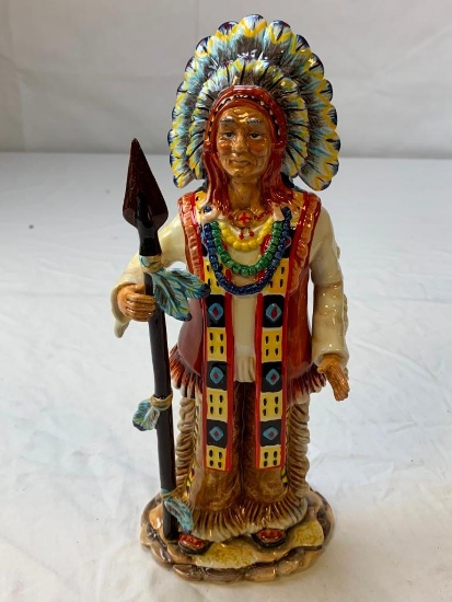Vintage 16" Ceramic Native American Indian Chief
