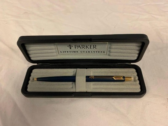 Vintage PARKER Blue Pen with case
