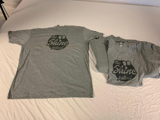 Lot of 9 THE SHINE FESTIVAL Gray T- Shirts NEW