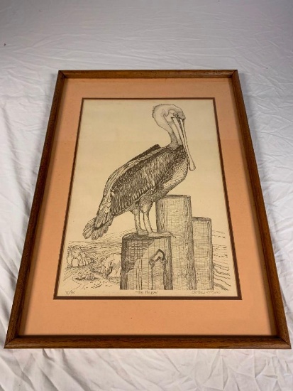 Chrishaw Lombardi PELICANS Signed number framed Print