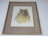 Framed Print of Great Horned Owl 15.5