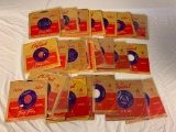 30 Capitol 45 RPM Records with sleeves 1950's