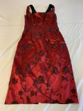 MODA Red & Black Corset Lace Up Back Dress Size 2