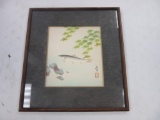 Framed Japanese Print of Fish 17.5