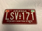 Vintage 1980's Arizona Maroon License Plate