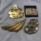 Lot of 4 Large Gold-Toned Brooches